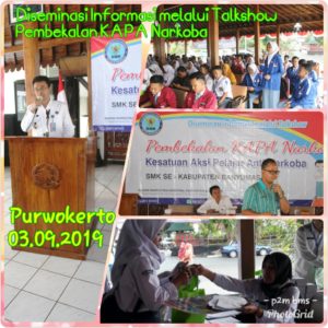TALKSHOW - PEMBEKALAN KESATUAN AKSI PELAJAR ANTI NARKOBA SMK WILAYAH PURWOKERTO DAN SEKITARNYA