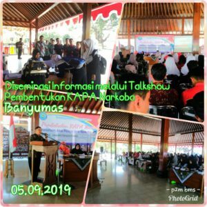 DISEMINASI INFORMASI MELALUI TALKSHOW - PEMBEKALAN KESATUAN AKSI PELAJAR ANTI NARKOBA SMK WILAYAH BANYUMAS DAN SEKITARNYA