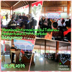 DISEMINASI INFORMASI MELALUI TALKSHOW - PEMBEKALAN KESATUAN AKSI PELAJAR ANTI NARKOBA SMK WILAYAH BANYUMAS DAN SEKITARNYA