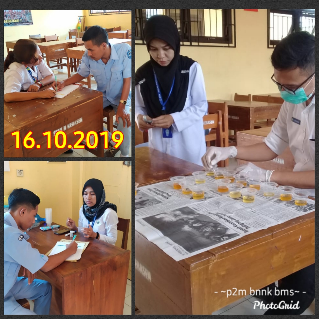 PEMBERDAYAAN MASYARAKAT MELALUI TES URINE LINGKUNGAN PENDIDIKAN - SMK NEGERI KEBASEN